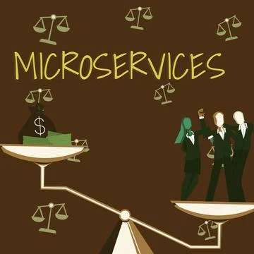 Handwriting text Microservices. Business idea Software development technique Stock Illustration