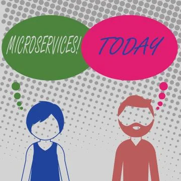 Handwriting text Microservices. Concept meaning Software development technique Stock Illustration