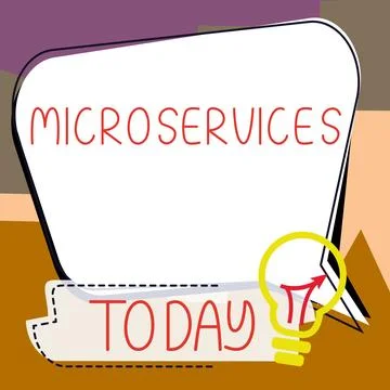Handwriting text Microservices. Concept meaning Software development technique Illustrazione stock