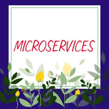 Handwriting text Microservices. Word Written on Software development technique Stock Illustration