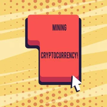Handwriting text Mining Cryptocurrency. Concept meaning handling of transaction Illustration