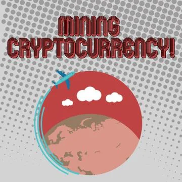 Handwriting text Mining Cryptocurrency. Concept meaning handling of transaction Illustration