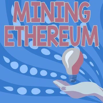 Handwriting text Mining Ethereum. Concept meaning the process of increasing the Stockillustratie