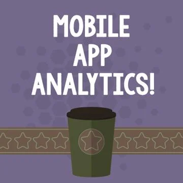 Handwriting text Mobile App Analytics. Concept meaning Apps that analyse data Illustrazione stock