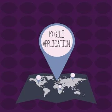 Handwriting text Mobile Application. Concept meaning application software 스톡 일러스트