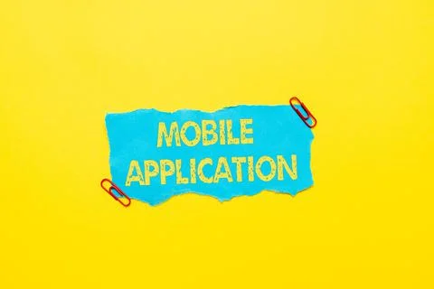 Handwriting text Mobile Application. Conceptual photo application software Stock Photos
