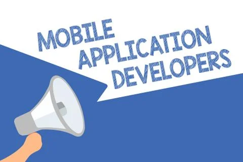 Handwriting text Mobile Application Developers. Concept meaning create softwa Stock Illustration