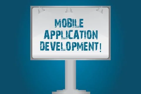 Handwriting text Mobile Application Development. Concept meaning Writing イラスト素材