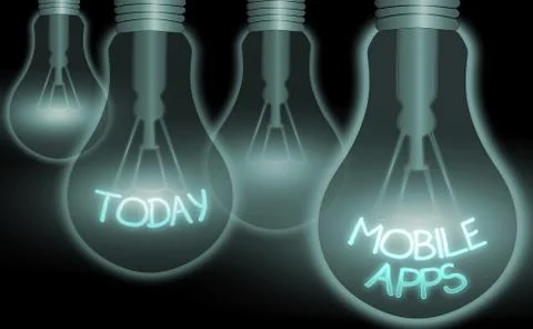 Handwriting text Mobile Apps. Concept meaning a software application designed to Illustrazione stock