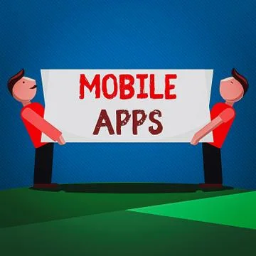 Handwriting text Mobile Apps. Concept meaning a software application designed to イラスト素材