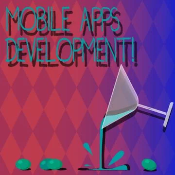 Handwriting text Mobile Apps Development. Concept meaning Process of developing 스톡 일러스트