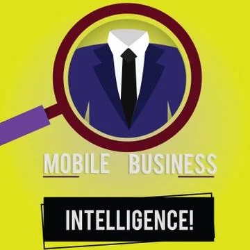 Handwriting text Mobile Business Intelligence. Concept meaning ability to イラスト素材
