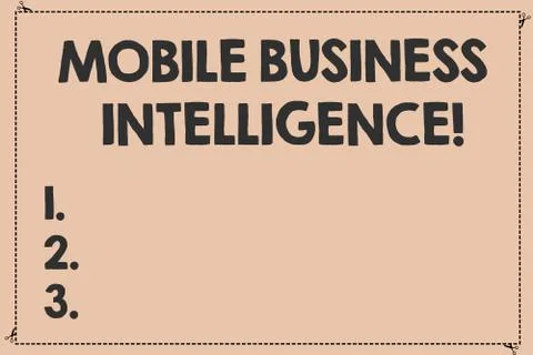 Handwriting text Mobile Business Intelligence. Concept meaning ability to イラスト素材