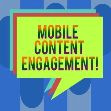 Handwriting text Mobile Content Engagement. Concept meaning Pushing compelling Illustrazione stock