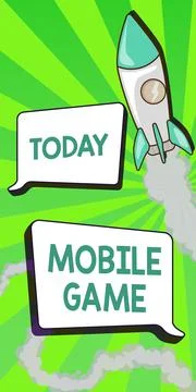 Handwriting text Mobile Game. Concept meaning they are entertaining programs イラスト素材