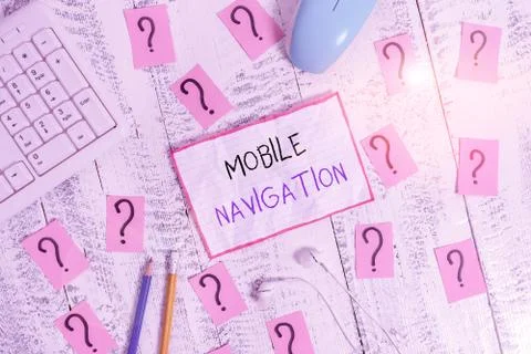 Handwriting text Mobile Navigation. Concept meaning graphical user interface Foto stock