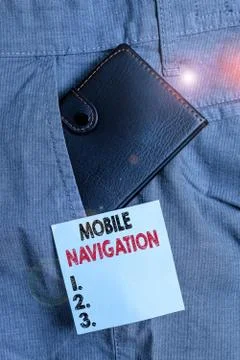 Handwriting text Mobile Navigation. Concept meaning graphical user interface Foto stock