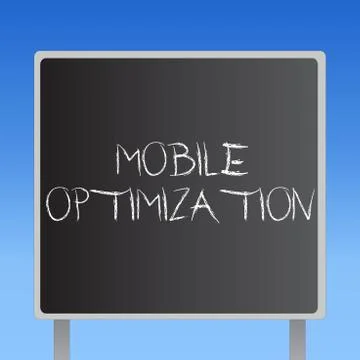 Handwriting text Mobile Optimization. Concept meaning Site Content Reformatted Stock Illustration