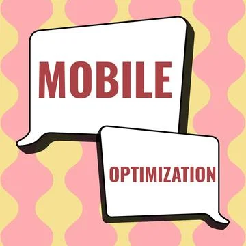 Handwriting text Mobile Optimization. Concept meaning Site Content Reformatted 스톡 일러스트