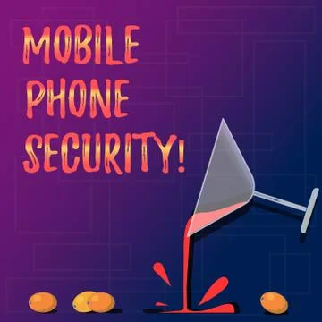 Handwriting text Mobile Phone Security. Concept meaning secure data on mobile Stock Illustration