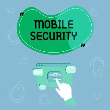 Handwriting text Mobile Security. Conceptual photo Protection of mobile phone Stock Illustration