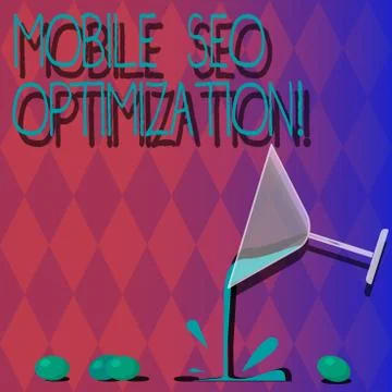 Handwriting text Mobile Seo Optimization. Concept meaning enables a website to Stock Illustration