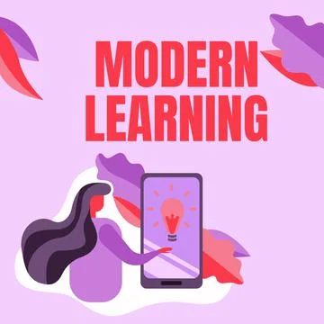 Handwriting text Modern Learning. Word Written on flexible and agile setup 스톡 일러스트