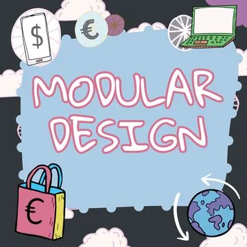 Handwriting text Modular Design, Conceptual photo Using technology as a tool  Stock Photos