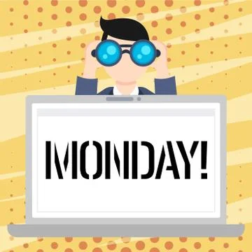 Handwriting text Monday. Concept meaning First day of the week Back to work Stock Illustration