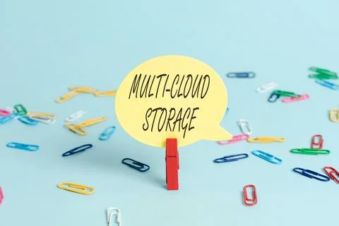 Handwriting text Multi Cloud Storage. Internet Concept use of multiple cloud 写真素材