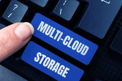 Handwriting text Multi Cloud Storage. Business concept use of multiple cloud 写真素材