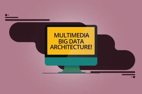 Handwriting text Multimedia Big Data Architecture. Concept meaning Online Stock Illustration
