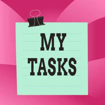 Handwriting text My Tasks. Concept meaning assigned piece of work often to be Ilustración de archivo