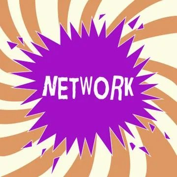 Handwriting text Network. Concept meaning Group system of interconnected showing Illustrazione stock