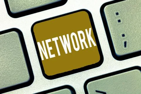 Handwriting text Network. Concept meaning Group system of interconnected show Stock Photos