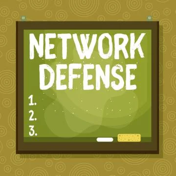 Handwriting text Network Defense. Concept meaning easures to protect and defend Stock Illustration