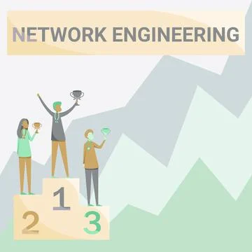 Handwriting text Network Engineering. Business approach field concerned with Illustrazione stock