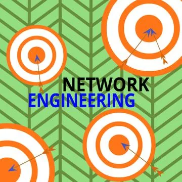 Handwriting text Network Engineering. Concept meaning field concerned with 스톡 일러스트