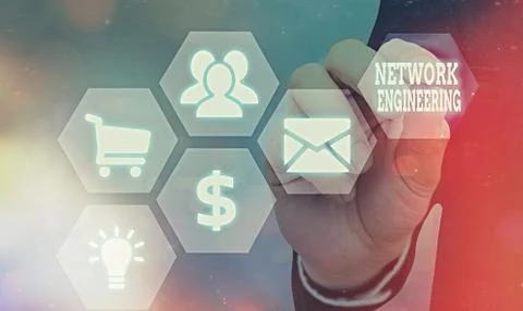 Handwriting text Network Engineering. Concept meaning professional who has the Stock Photos