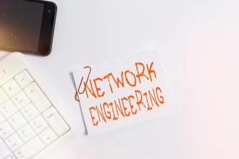 Handwriting text Network Engineering. Concept meaning professional who has the Stock Photos