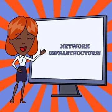 Handwriting text Network Infrastructure. Concept meaning Hardware and Software イラスト素材