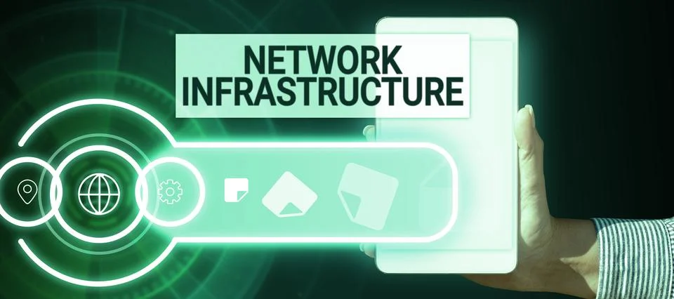 Handwriting text Network Infrastructure. Internet Concept Hardware and Software Stock Photos