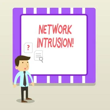 Handwriting text Network Intrusion. Concept meaning device or software Illustrazione stock
