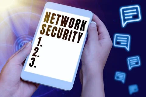 Handwriting text Network Security. Business overview practice of securing a Stock Photos