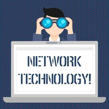 Handwriting text Network Technology. Concept meaning transmit data digitally Stock Illustration