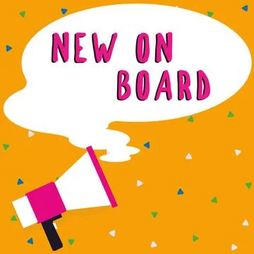 Handwriting text New On Board. Concept meaning Welcome to the team Adaptation Stock Illustration