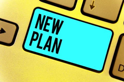 Handwriting text New Plan. Concept meaning Start of a detailed proposal of do Stock Illustration