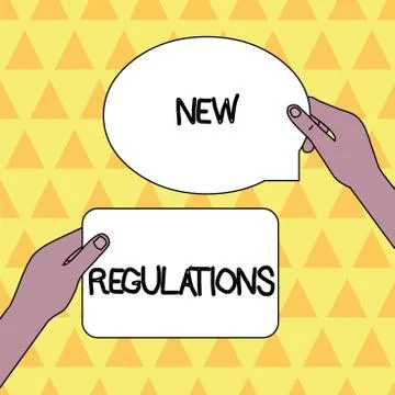 Handwriting text New Regulations. Concept meaning Regulation controlling the Stock-Illustration