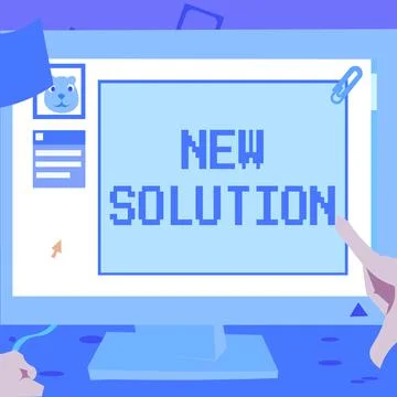 Handwriting text New Solution. Business approach Modern Innovation Latest Stock Illustration
