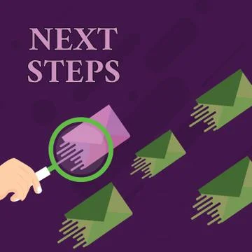 Handwriting text Next Steps. Concept meaning something you do or plan after you 스톡 일러스트